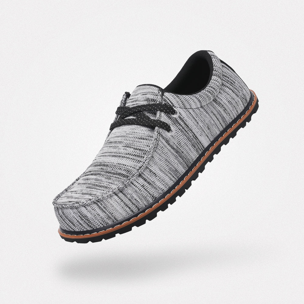 Graue Stroll I Barfußschuhe mit Mokassin-Naht für den Alltag