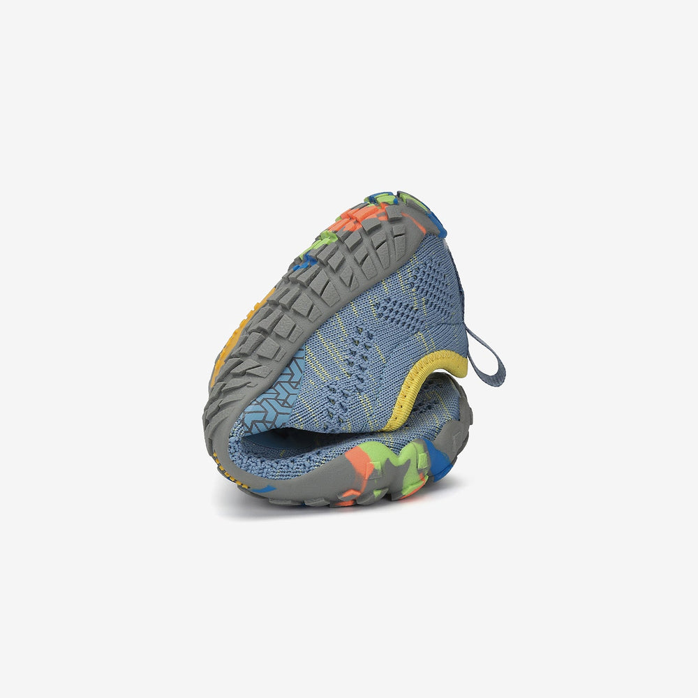 Barfußschuhe Flexkerben Smart I Himmelblau Kinder 4mm Sohle Klettverschluss falten- Saguaro