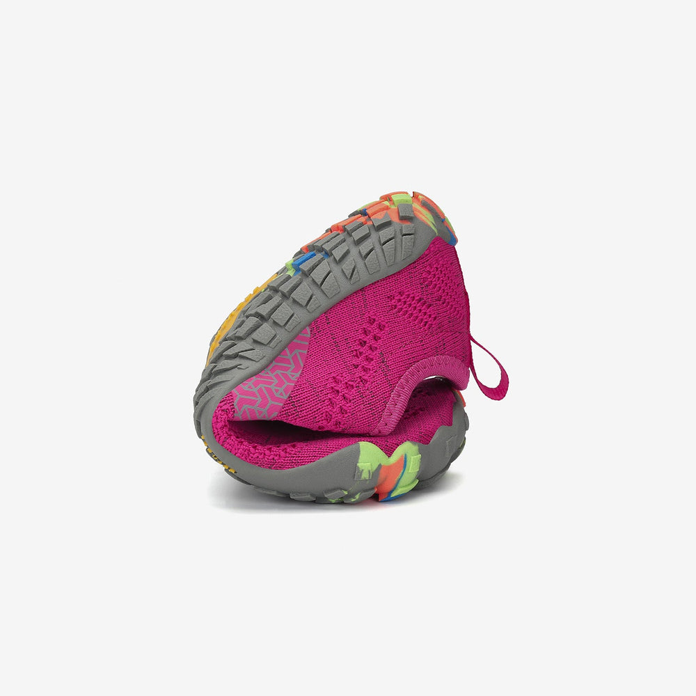 Barfußschuhe Flexkerben Smart I Rosenrot Kinder 4mm Sohle Klettverschluss falten- Saguaro