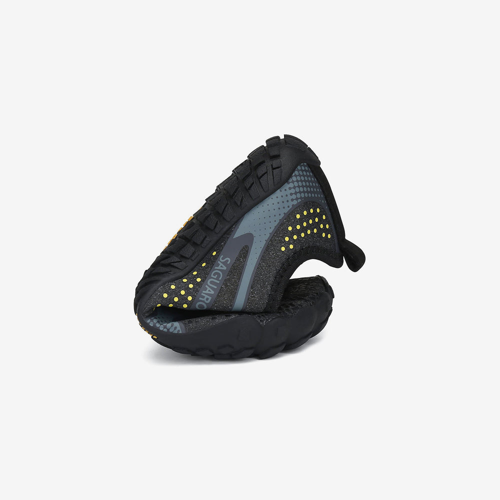 Barfußschuhe Kinder leicht Fast I Schwarz Kinder 4mm Sohle Zehenfreiheit falten - Saguaro