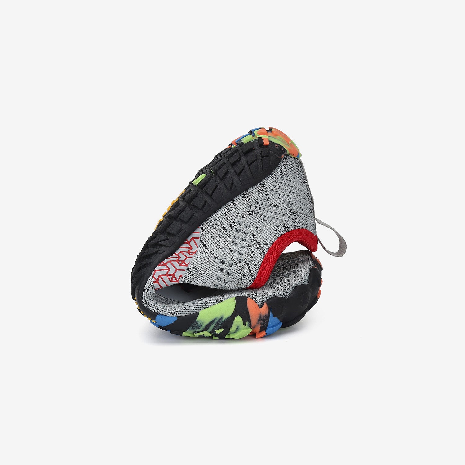 Barfußschuhe Flexkerben Smart I Grau Kinder 4mm Sohle Klettverschluss falten- Saguaro