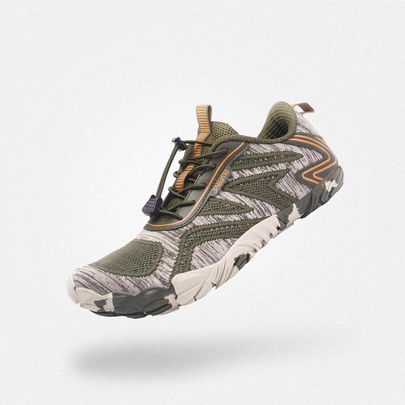 Barfußschuhe Outdoor atmungsaktiv Active II Grün Erwachsene 4mm Sohle Barfußgefühl - Saguaro