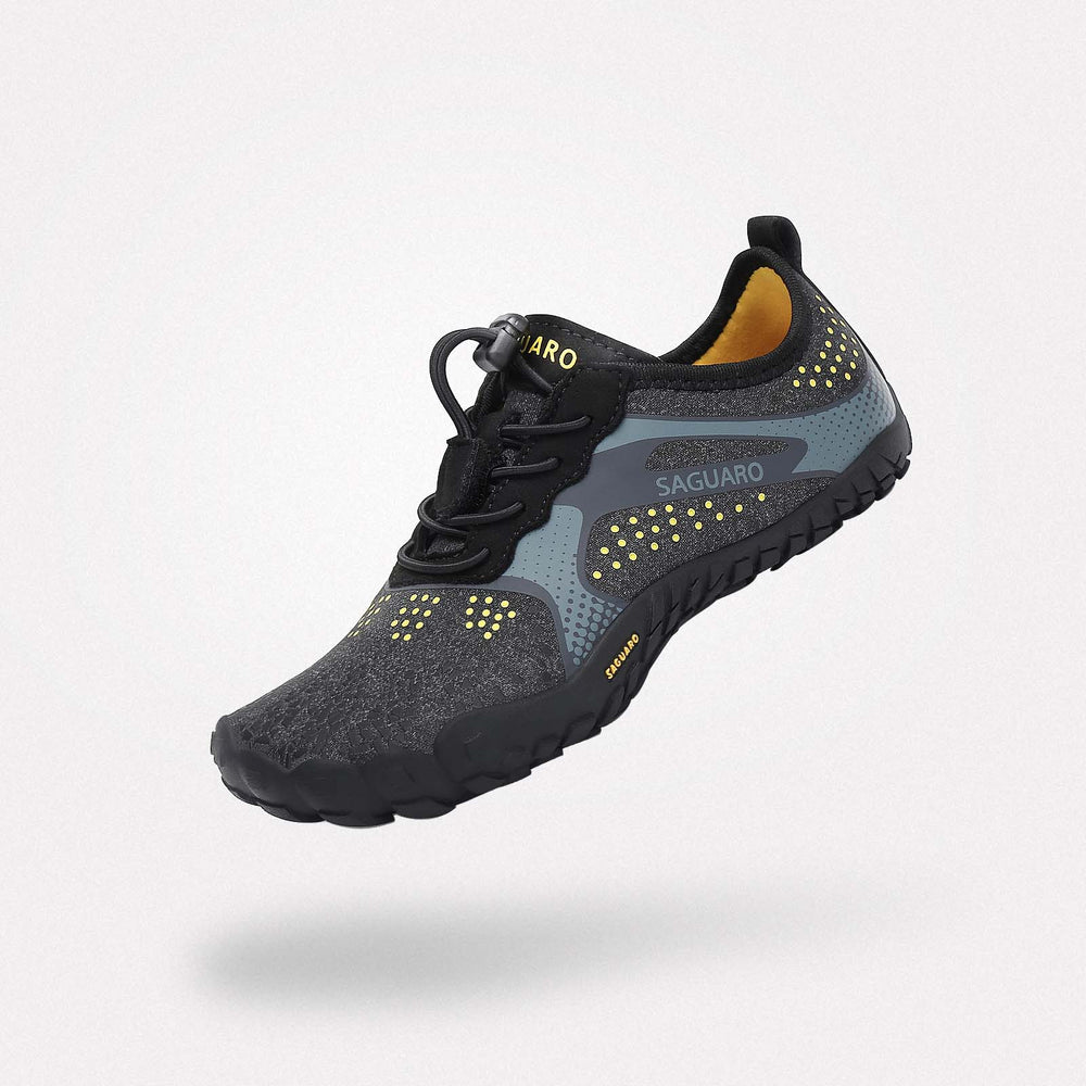 Barfußschuhe Kinder leicht Fast I Schwarz Kinder 4mm Sohle Zehenfreiheit - Saguaro
