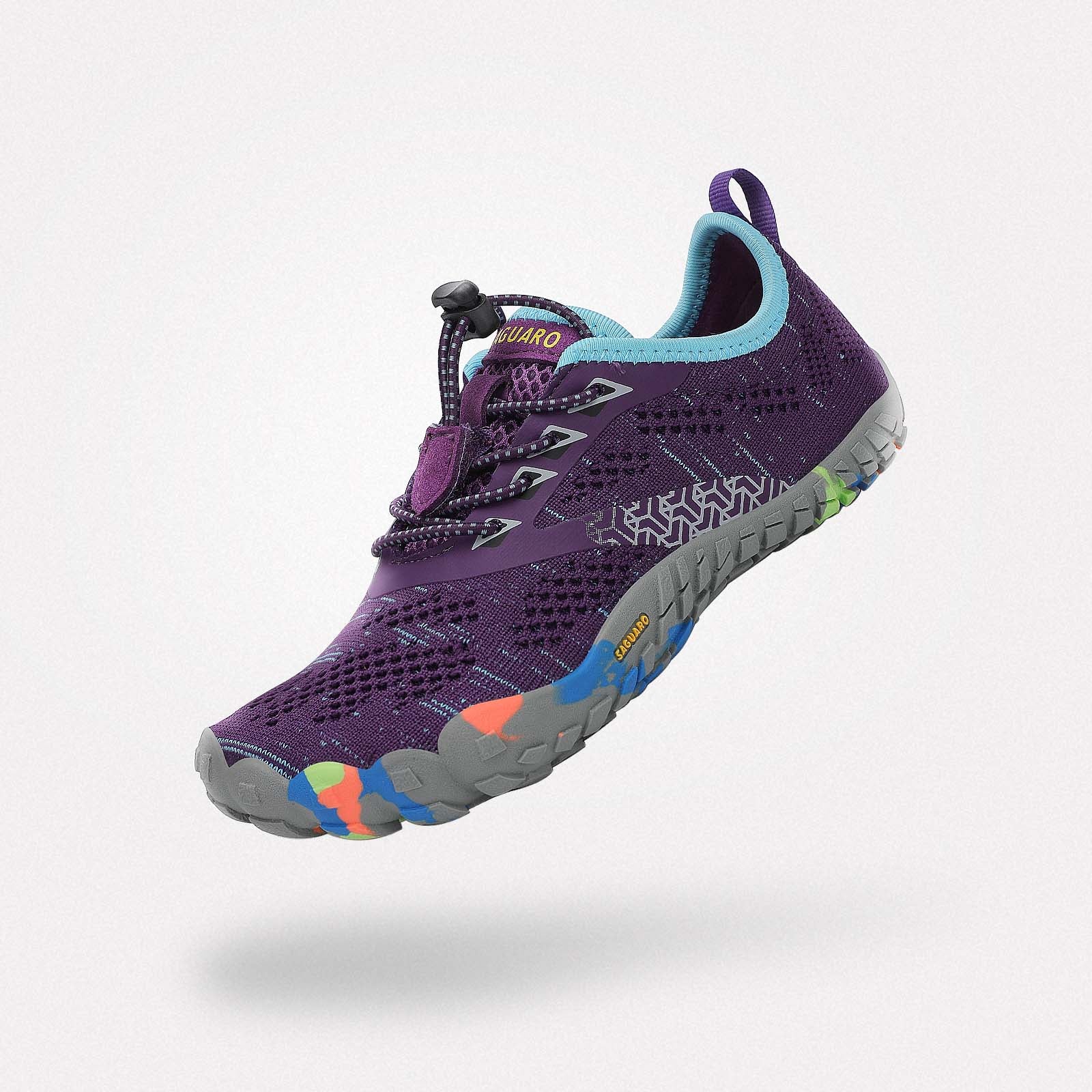 Barfußschuhe Flexkerben Smart I Lila Kinder 4mm Sohle Klettverschluss - Saguaro