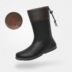 Barfuß-Gummistiefel Isolierung Brisk I Schwarz-Winterplusch Erwachsene 3mm Sohle Matschfest - Saguaro