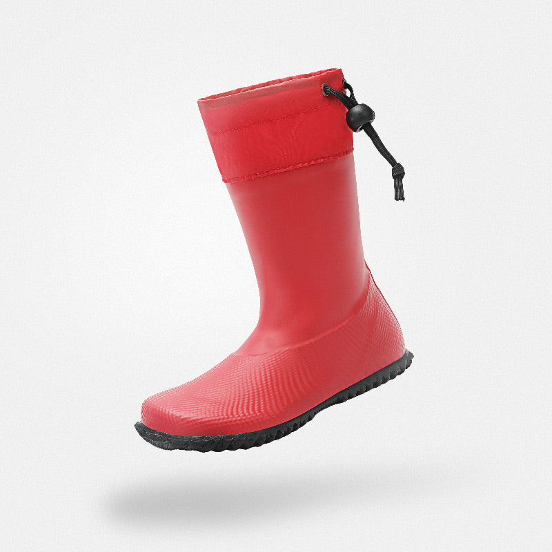 Barfuß-Gummistiefel Kinder-Spiel Brisk I Rot Kinder 3mm Sohle Leichtgewicht - Saguaro