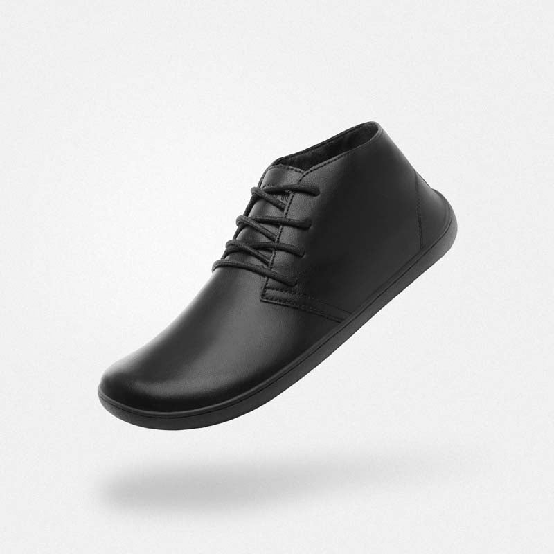 Business Barfußschuhe Office-Style Anzugschuhe Noble I Schwarz Erwachsene 4mm Sohle Breite Füße - Saguaro