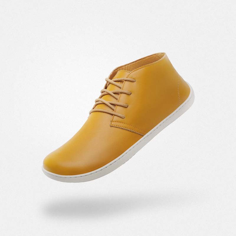 Business Barfußschuhe Office-Style Anzugschuhe Noble I Gelb Erwachsene 4mm Sohle Breite Füße - Saguaro