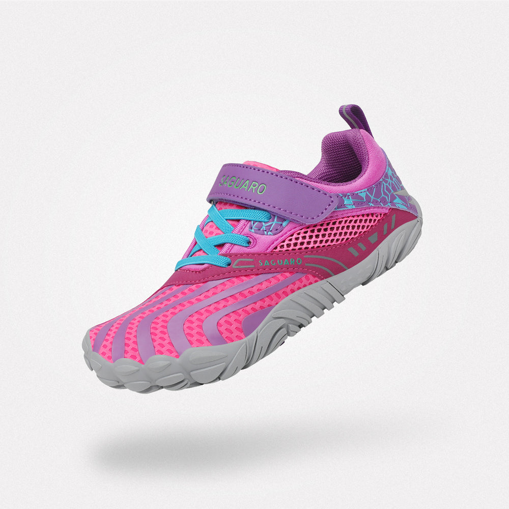 Barfußschuhe Umweltfreundlich Vitality I Rosenrot(Klettverschluss) Kinder 4mm Sohle Nachhaltig - Saguaro