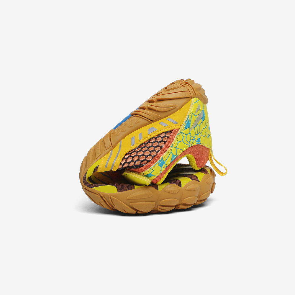 Barfußschuhe Umweltfreundlich Vitality I Gold(Klettverschluss) Kinder 4mm Sohle Nachhaltig falten- Saguaro