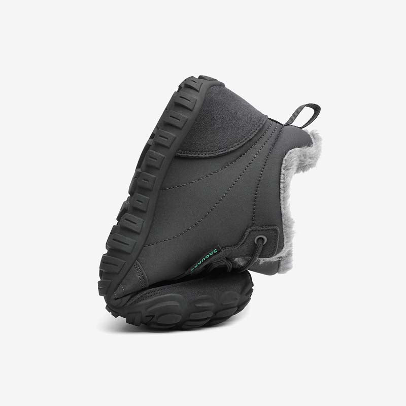 Barfuß Winterstiefel Will II Dunkelgrau Erwachsene 4mm Sohle falten- Saguaro