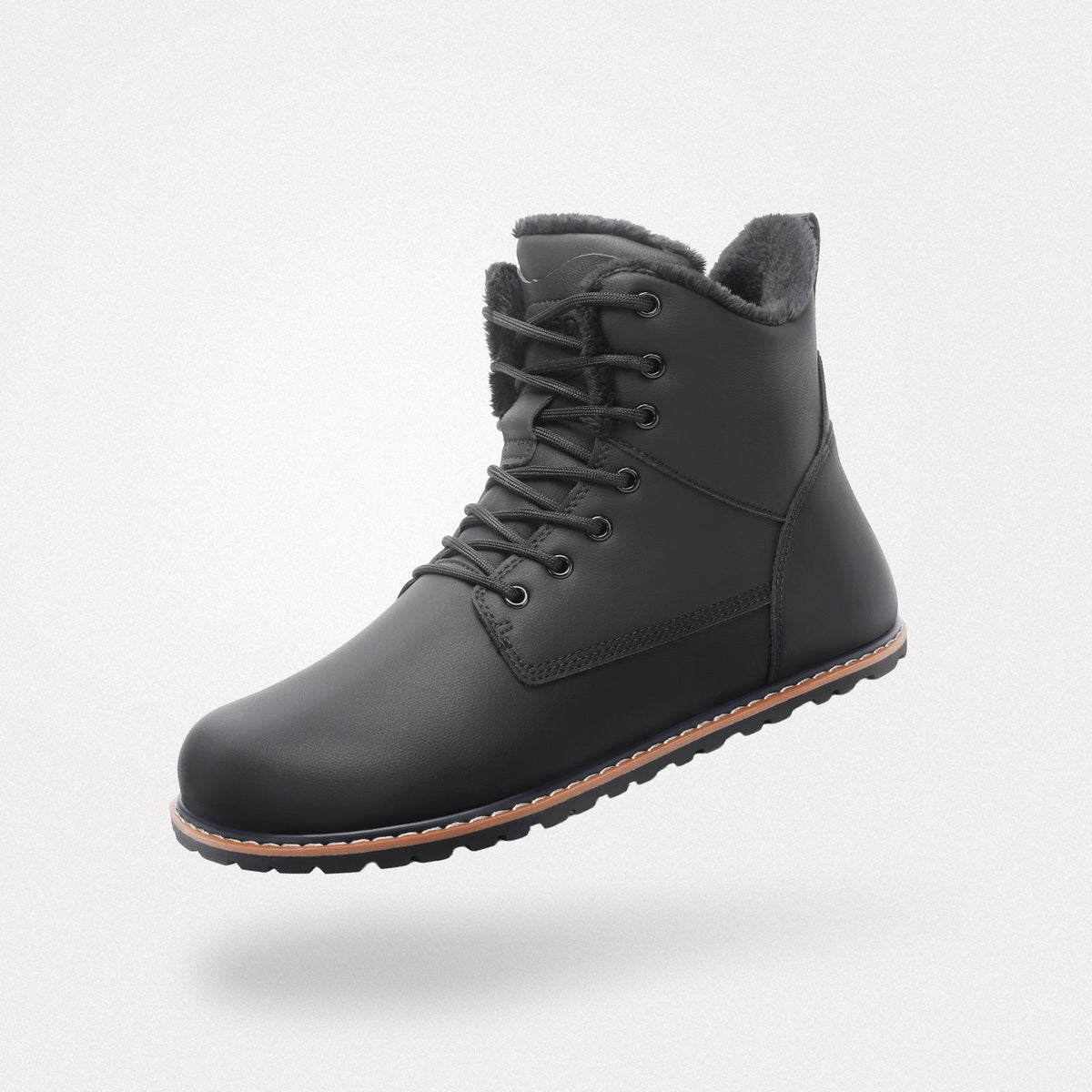Rover I Barfuß-Winterstiefel in Schwarz mit Schnürdesign