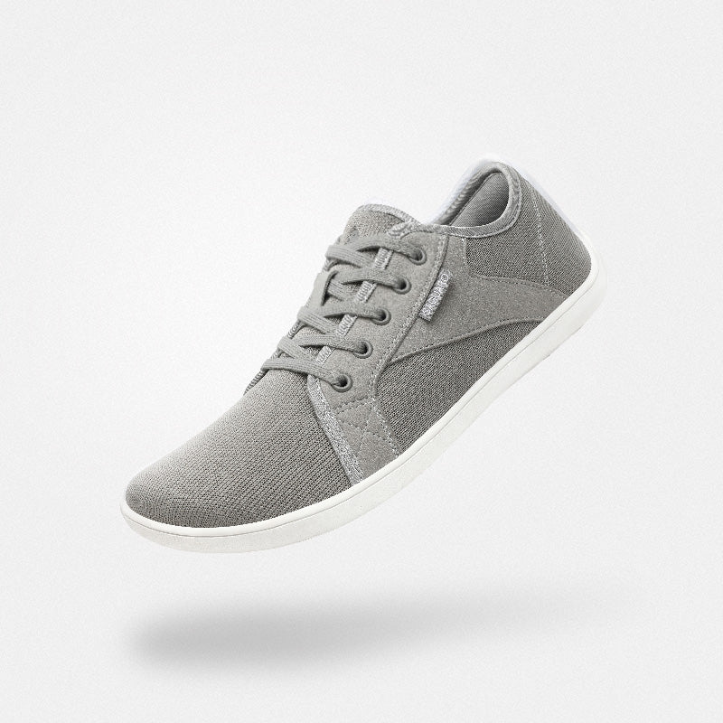 Barfuß Freizeitschuhe Luck I Grau Erwachsene 4mm Sohle Comfort-Fit - Saguaro