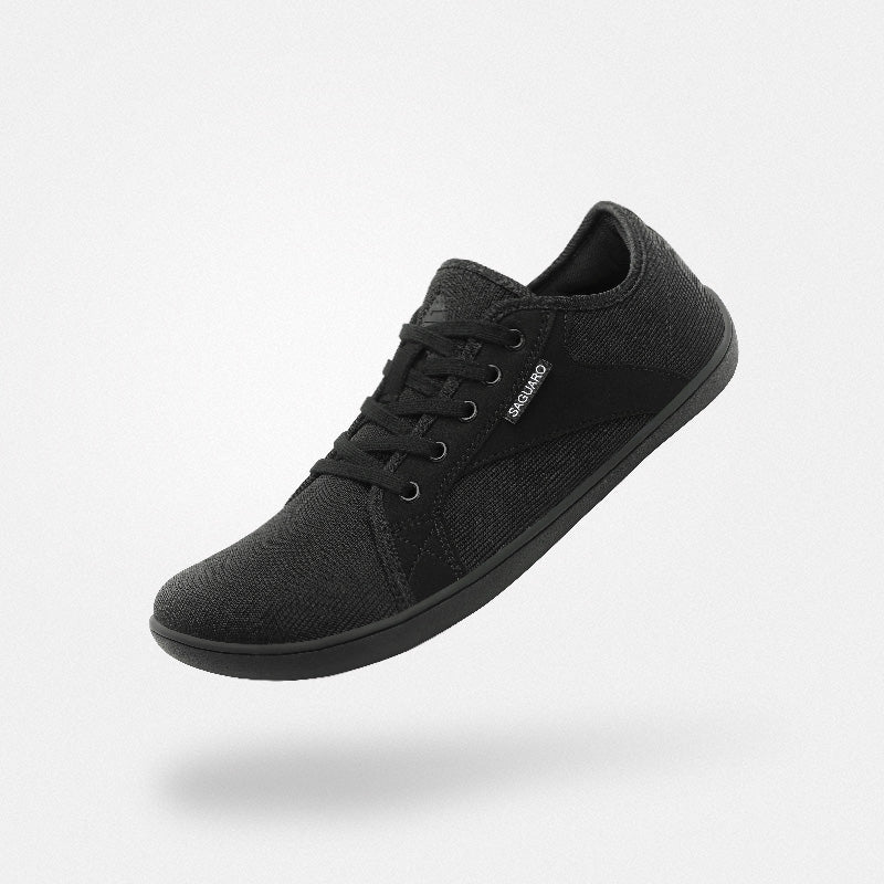 Barfuß Freizeitschuhe Luck I Schwarz Erwachsene 4mm Sohle Comfort-Fit - Saguaro