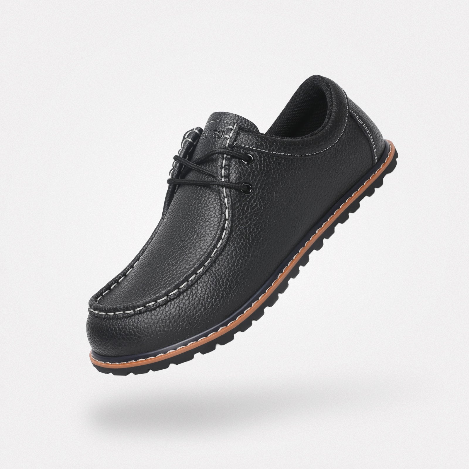 Schwarze Damen Casual Loafer aus veganem Leder Stitch I