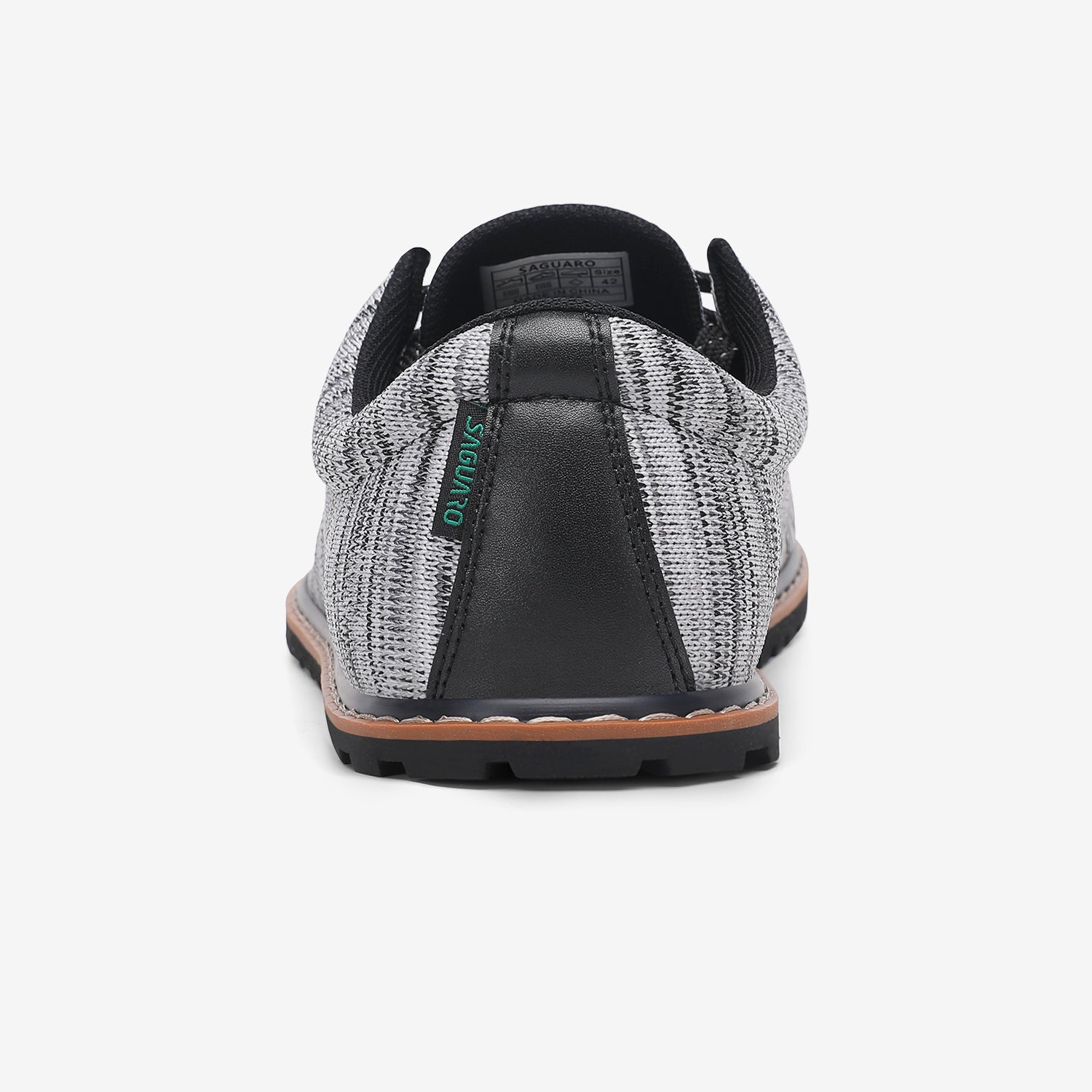 Graue Barfußschuhe mit Lederbereich an der Ferse